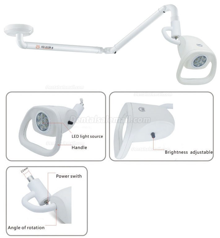 KWS KD-202B-8 Wall-mounted 21W LED Surgical tower lamp medical examination light